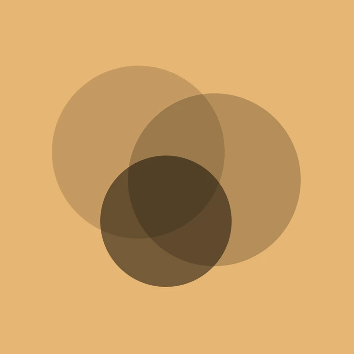 Pads artwork: three overlapping soft circles on amber.